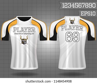 sport shirt ,T-shirt sport design ,Vector Soccer jersey sport shirt,template front and back view. Soccer kit national team shirt mock up eps10 on grid background with 3D realistic concept and number
