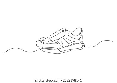 Sport shoe continuous one line drawing. Single line art illustration of sneaker shoe. Editable vector.