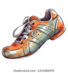 Sport shoe design sketch with shoelaces vector icon isolated