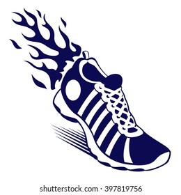 Sport shoe with flame