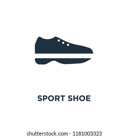 Sport Shoe icon. Black filled vector illustration. Sport Shoe symbol on white background. Can be used in web and mobile.