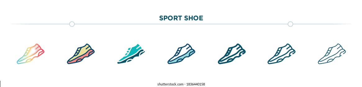 sport shoe icon designed in gradient, filled, two color, thin line and outline style. vector illustration of sport shoe vector icons. can be used for mobile, ui, web
