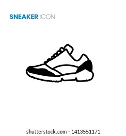 Sport shoe icon vector on white background