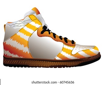 sport shoe over white background, abstract vector art illustration
