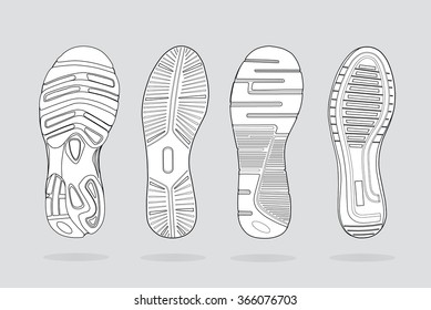 Sport shoe print vector