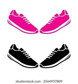 Sport shoe silhouette isolated on white background. shoe icon vector illustration design