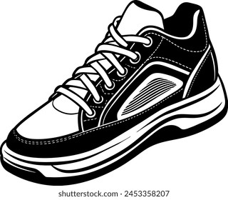 Sport shoe silhouette vector illustration.