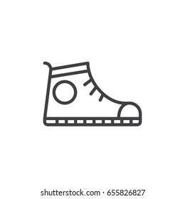 Sport shoe, Sneakers line icon, outline vector sign, linear style pictogram isolated on white. Symbol, logo illustration. Editable stroke. Pixel perfect