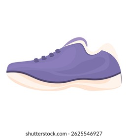 Sport shoe standing on white background, purple sneaker for training and fitness