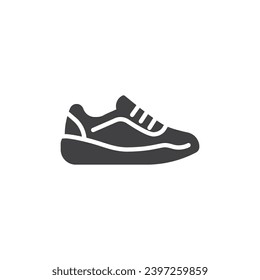 Sport shoe vector icon. filled flat sign for mobile concept and web design. Athletic sneakers glyph icon. Symbol, logo illustration. Vector graphics