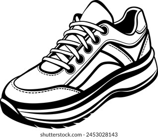  Sport shoe vector illustration silhouette design.


