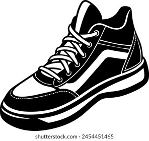  Sport shoe vector illustration silhouette design.

