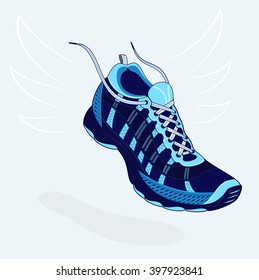 Sport shoe with wings