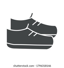 sport shoes accessory equipment silhouette icon design vector illustration