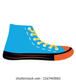 Sport shoes. Blue ked. Vector flat illustration.