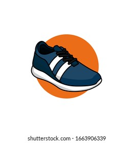 sport shoes blue vector icon illustration flat design minimalist colorful simple
