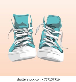 Sport shoes cartoon. Vector illustration