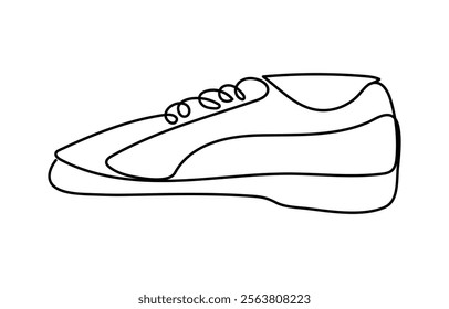 
Sport shoes in continuous line art drawing Single one line art of sport shoes Vector illustration