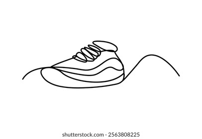 
Sport shoes in continuous line art drawing Single one line art of sport shoes Vector illustration