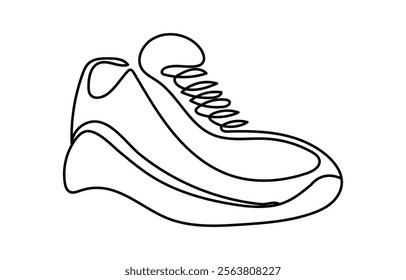 
Sport shoes in continuous line art drawing Single one line art of sport shoes Vector illustration