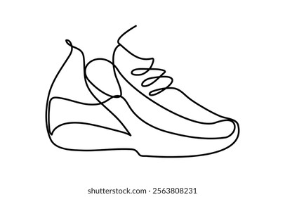 
Sport shoes in continuous line art drawing Single one line art of sport shoes Vector illustration