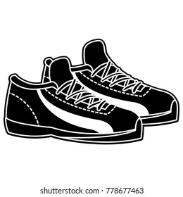Hand Drawn Black White Sneakers Line Stock Vector (Royalty Free) 2075813605