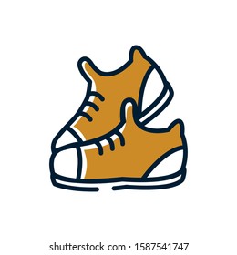 Sport shoes design, Healthy lifestyle fitness bodybuilding bodycare activity exercise and diet theme Vector illustration