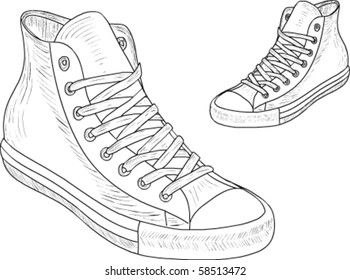 Sport shoes drawn by hand!