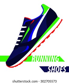 Sport shoes. Flat design. Vector illustration
