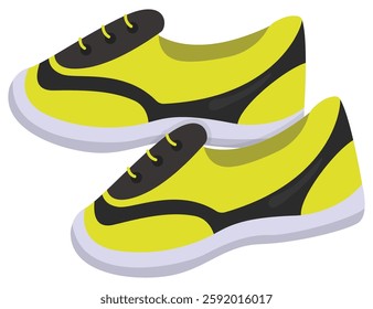 Sport shoes flat icon isolated on white background.