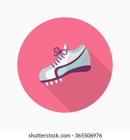 Sport shoes flat  icon with long shadow,eps10