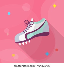 Sport shoes flat  icon with long shadow,eps10