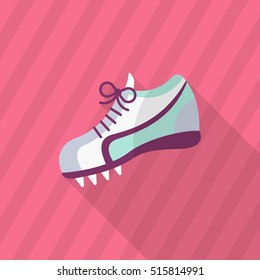 Sport shoes flat  icon with long shadow,eps10