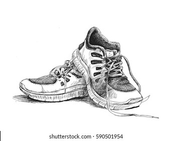 Sport Shoes Hand Drawn Sketch Vector Stock Vector (Royalty Free ...