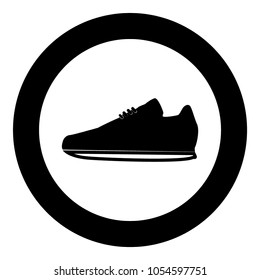 Sport shoes icon black color in circle