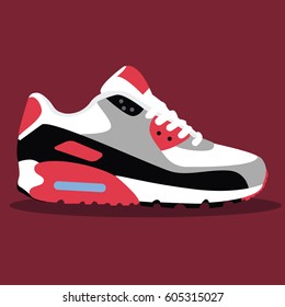 sport shoes icon fitness sneakers for training running shoe icon flat design with long shadow. Fitness app icon.