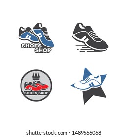 sport shoes icon logo vector illustration design template