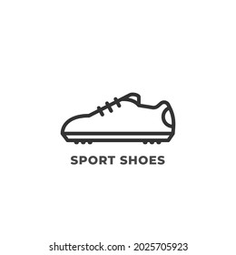 Sport Shoes icon running and fitness. Soccer shoe illustration isolated on white background.