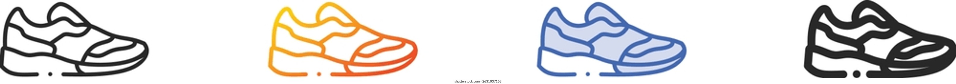 sport shoes icon.Thin Linear, Gradient, Blue Stroke and bold Style Design Isolated On White Background
