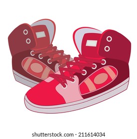 sport shoes isolated on white (vector illustration)