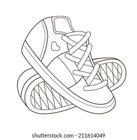 sport shoes isolated on white (vector illustration)