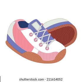 sport shoes isolated on white (vector illustration)