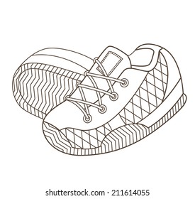 sport shoes isolated on white (vector illustration)