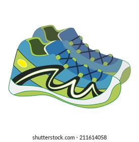 sport shoes isolated on white (vector illustration)