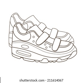 sport shoes isolated on white (vector illustration)