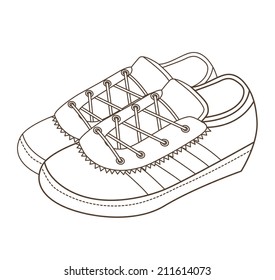 sport shoes isolated on white (vector illustration)