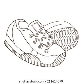 sport shoes isolated on white (vector illustration)