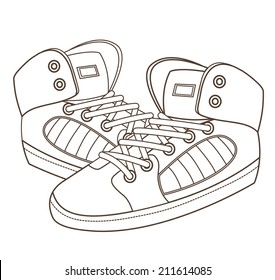 sport shoes isolated on white (vector illustration)