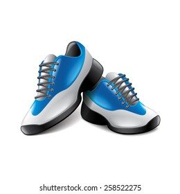 Sport shoes isolated on white photo-realistic vector illustration