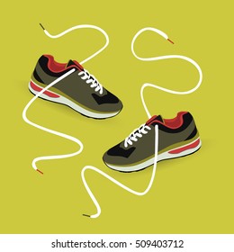 sport shoes with lace